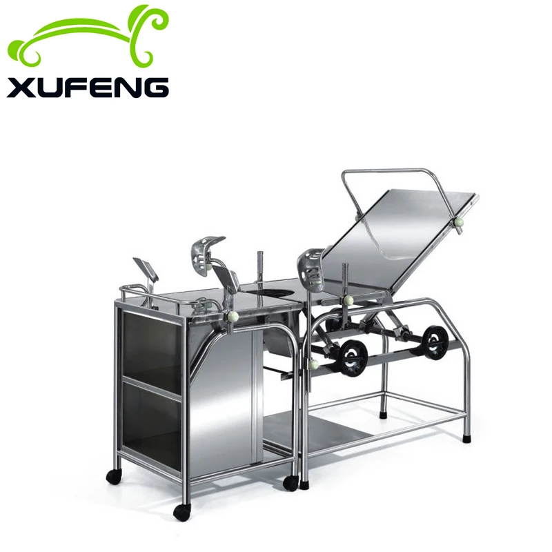 Stainless steel obstetric delivery bed, gynecology delivery table