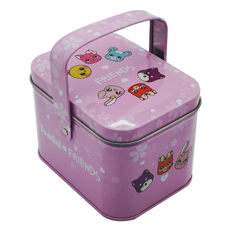 Medium Gift Jewelry Cookie Candy Tea Tin Plate Boxes Storage Tinplate Box Cute Candy Packing With Handle