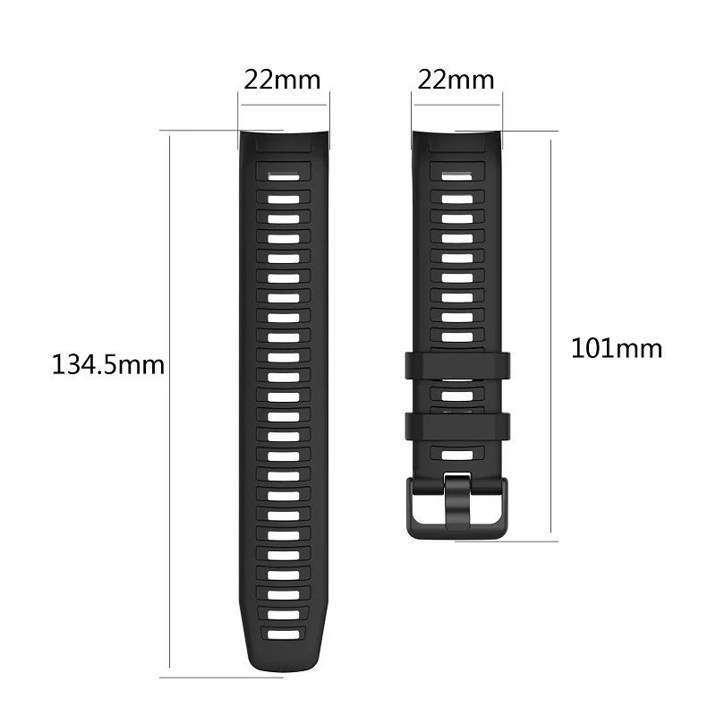 For Garmin Instinct2 Silicone Black Steel Buckle Watch Strap Replacement Band For Garmin Instinct2 Smart Sport Band