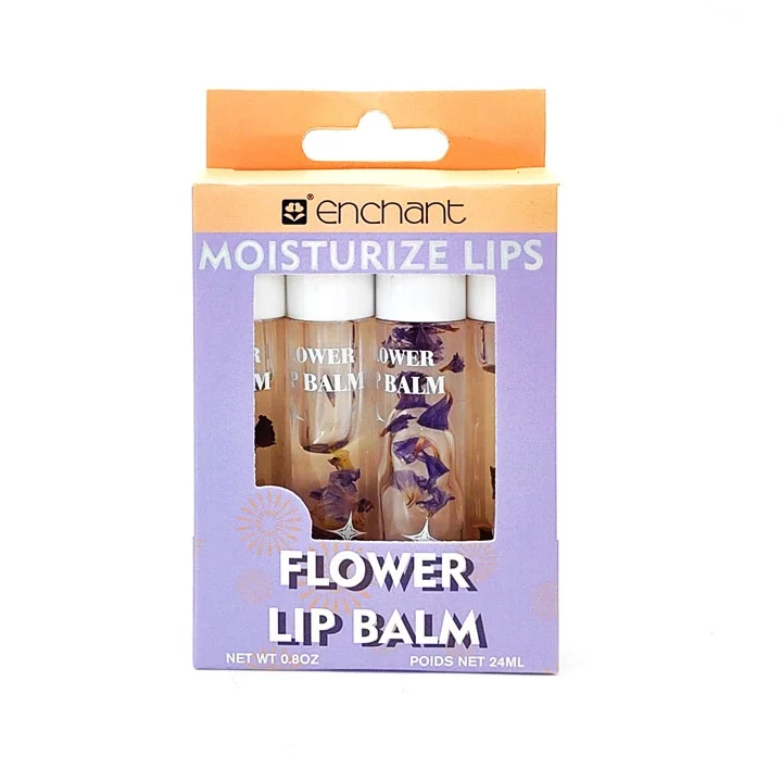 Factory Supply Custom OEM Private Label Lip Oil Moisturizing Transparent Flower Lip Balm