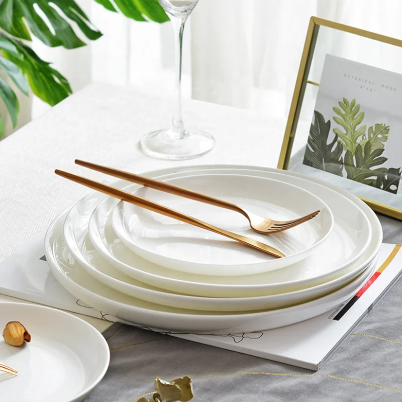 Wholesale Ceramic Dinner Plates White Porcelain  Dishes Plates Bone China charger plates  for home hotel restaurant