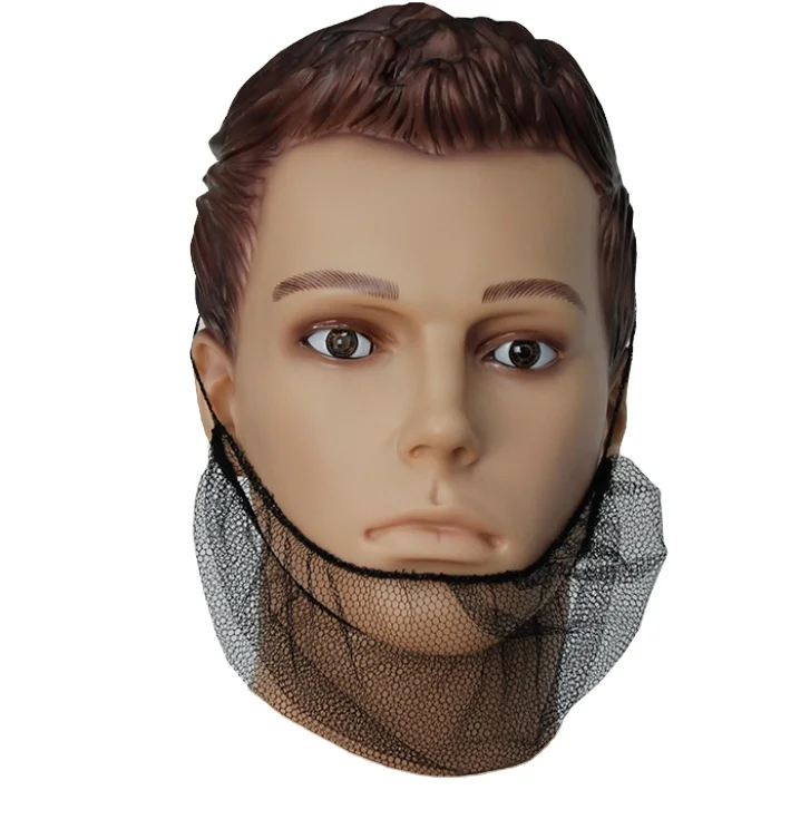 Disposable PP beard net beard cover with tie black  customized  high quality for food industry