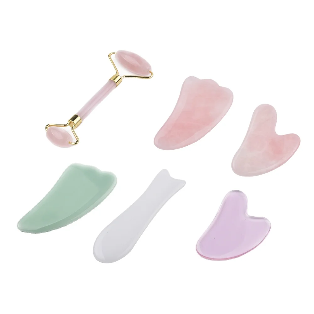 jade roller gua sha set gua sha rose quartz for Face Body Massager gua sha massage