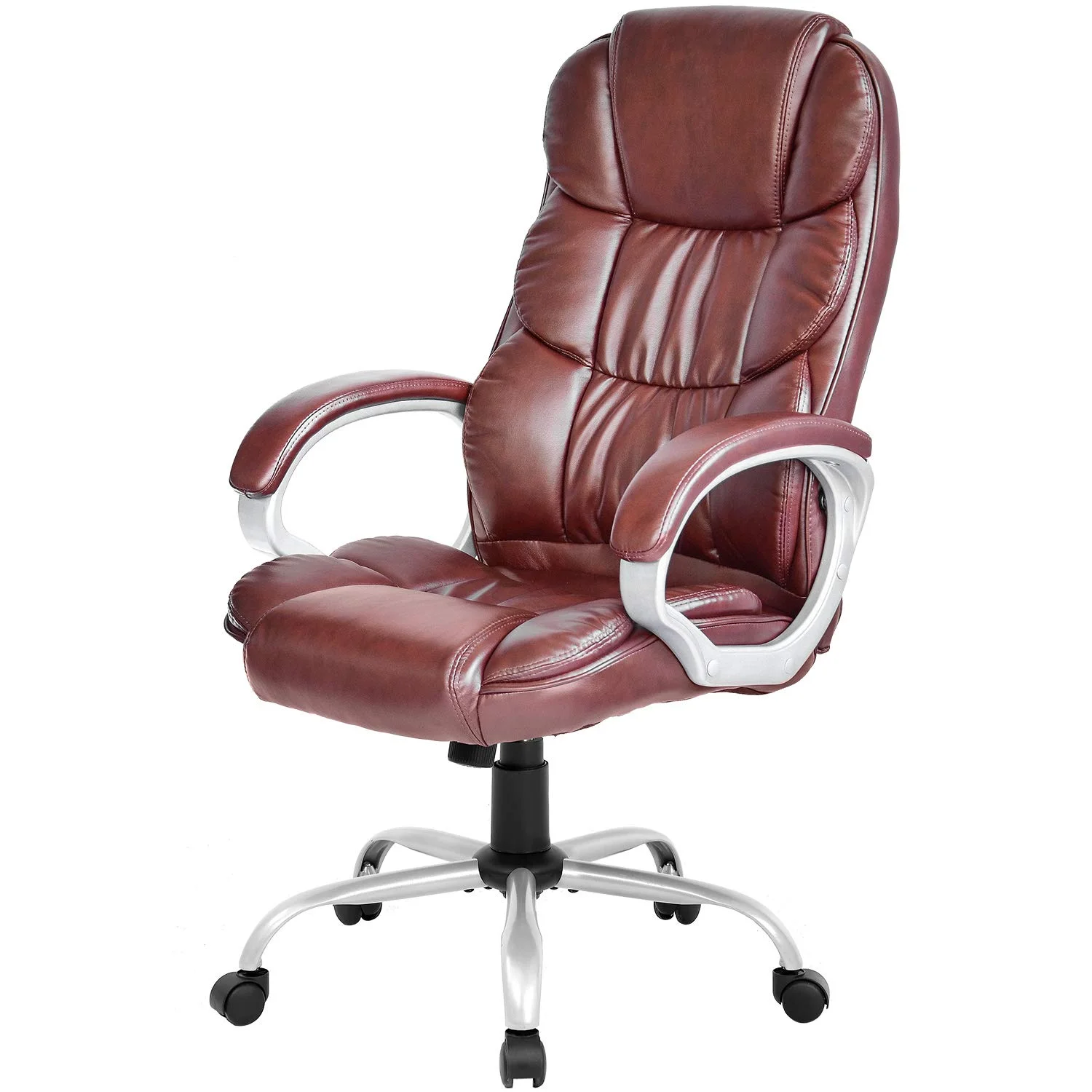 Chocolate Brown Wholesale Customized High Back Chair PU Leather High Quality Classic Pu-Padded High Back Office Computer Chair