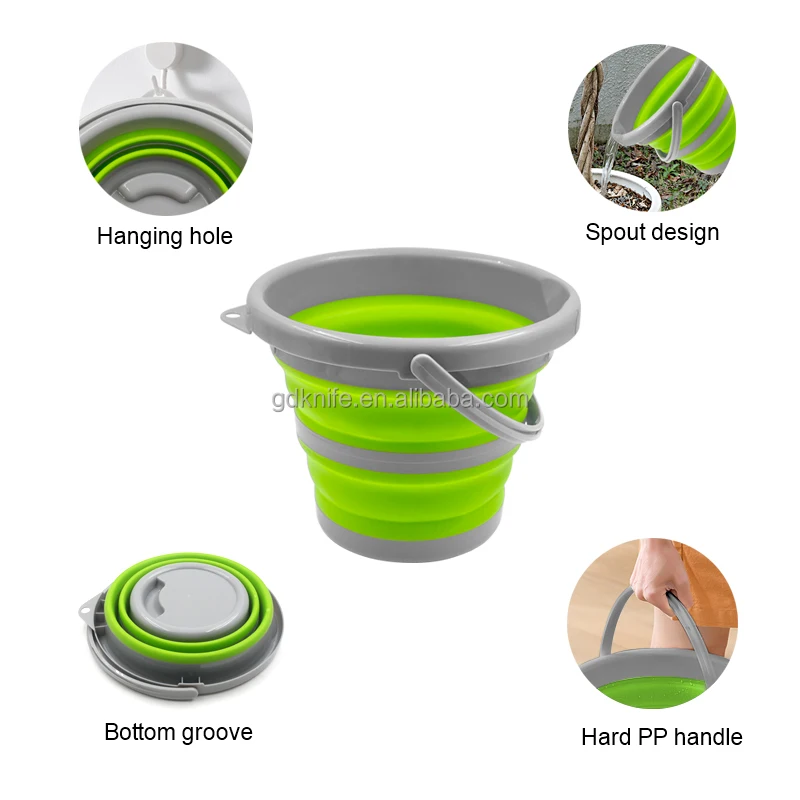 Collapsible Bucket new Foldable Silicone Bucket Convenient Folding Bucket For Outdoor Fishing Beach Home Cleaning