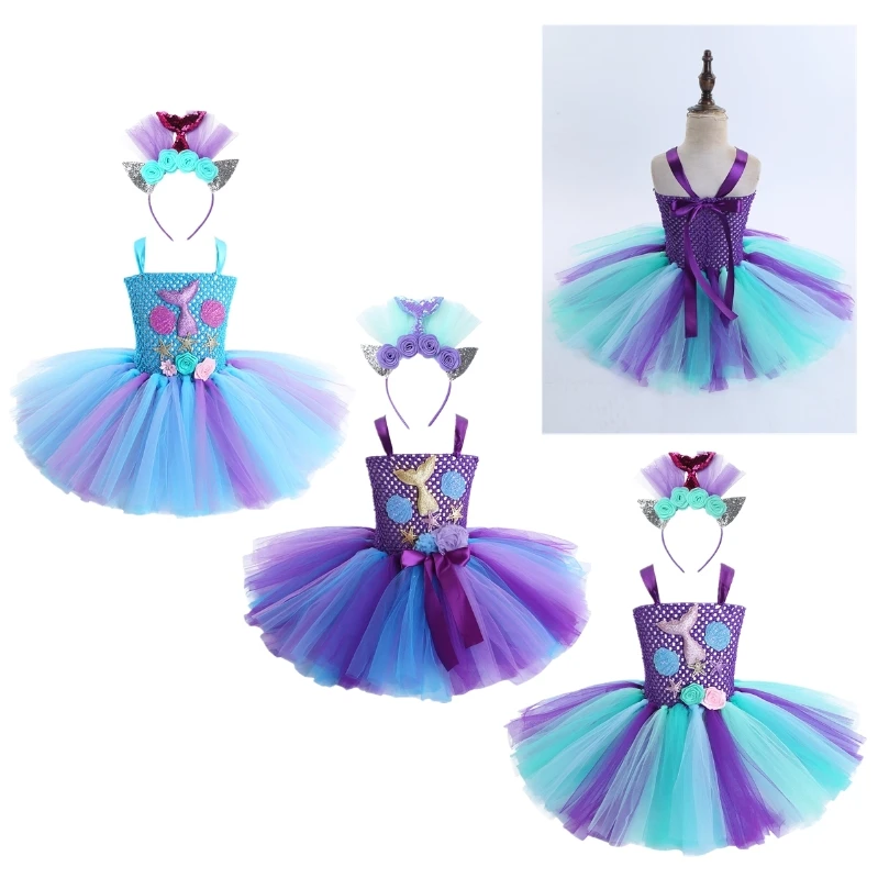
Hot Selling Girl Princess Mermaid Dress Costume Party Princess Party Halloween costume Cosplay Dress 