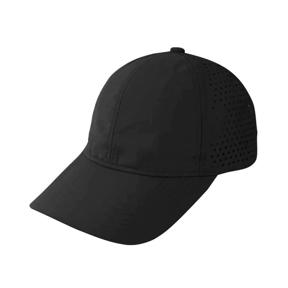 6 panel Unstructured Nylon Quick Dry Waterproof Promotion Hat golf Sport Caps Blank Baseball Cap