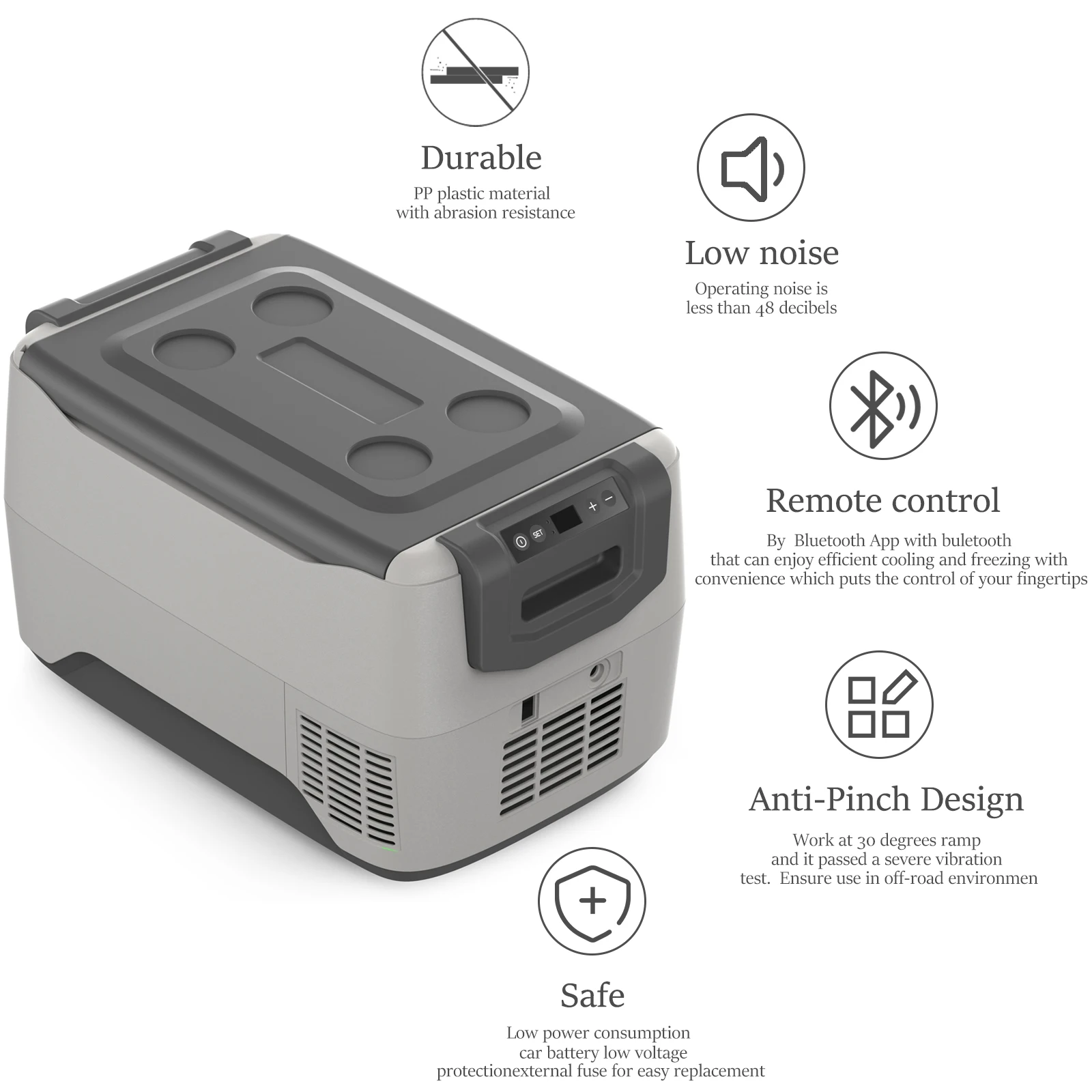 50L Cooler Box Car Refrigerator Car Fridge Refrigerator Travel Cooler  For Vehicles