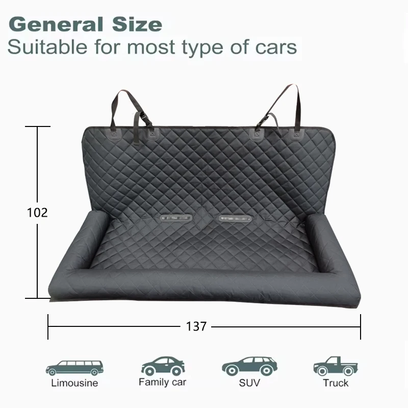 Waterproof Car Dog Back Seat Cover Oxford 600D Polyester Pet Car Seat Waterproof Cover With Machine Washable Material