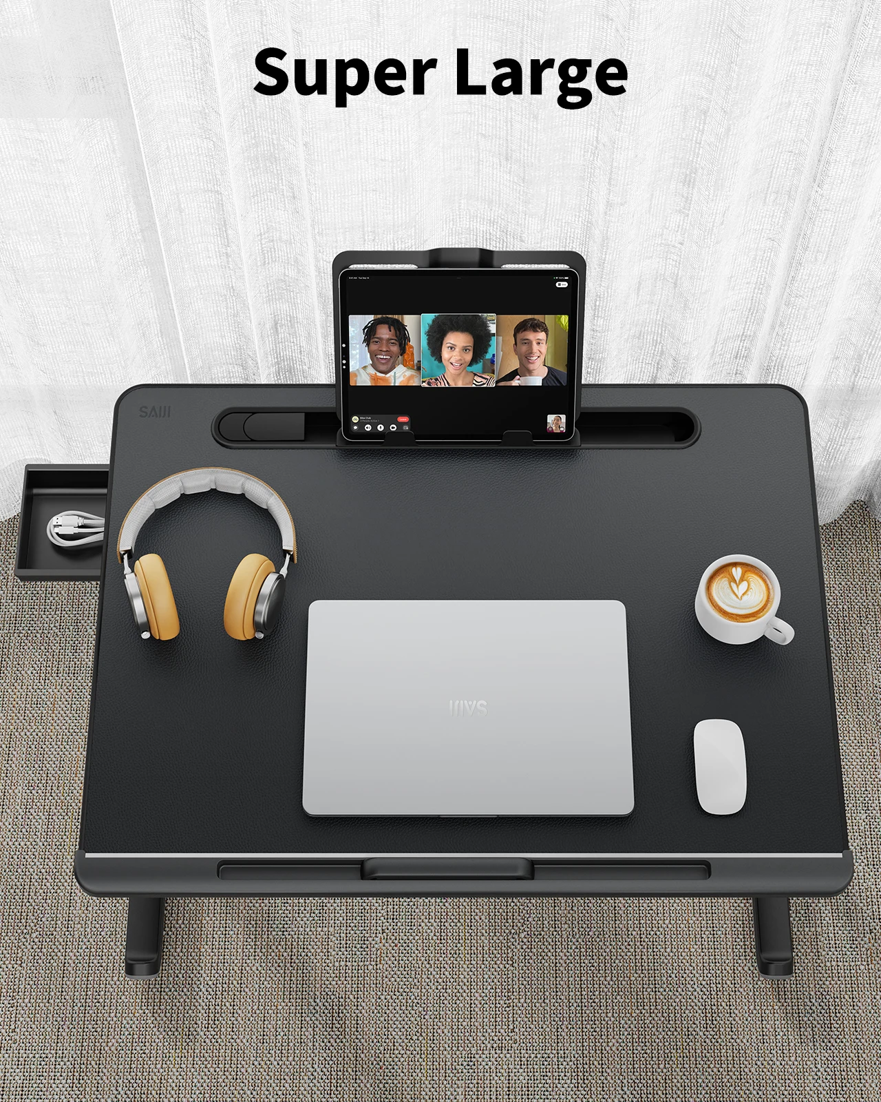 Laptop Bed Tray Table Adjustable Bed Desk for Laptop Extra Large Super Stable Foldable Laptop Stand