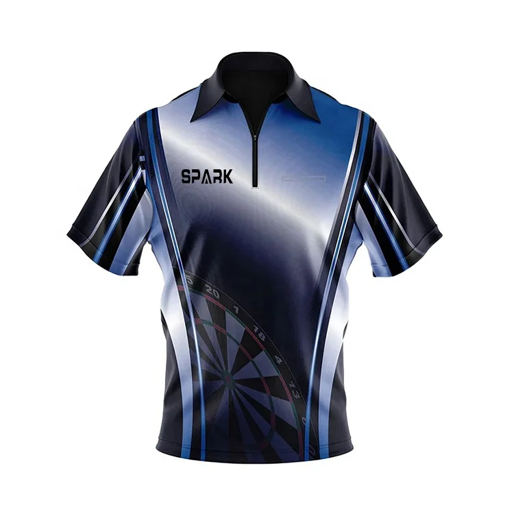 High Quality Custom Mens Polo T Shirt 1/4 Zipper Darts Club Sublimation Jerseys Breathable Knitted Body Neck Collar Quick Model