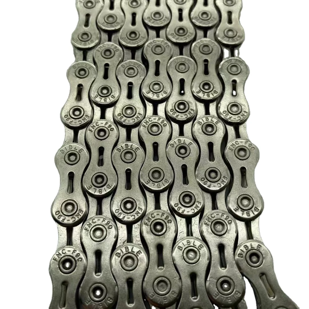 FNC 9 скорость ультра-легкий горный велосипед, цепочка с крупными серебристыми полу-полые из нержавеющей стали ультра-легкие велосипедной цепи