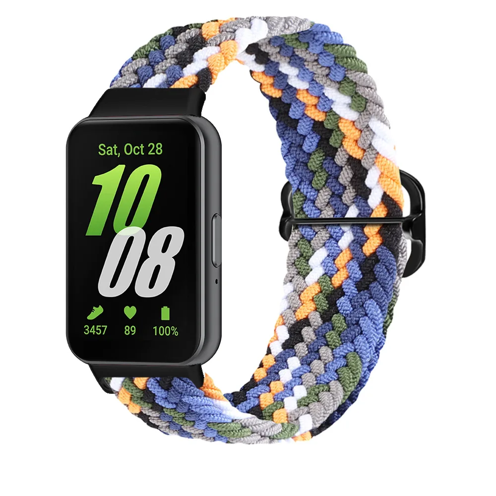 NEW Nylon Braided Metal Buckle Watch Strap For Samsung Galaxy Fit 3 Adjustment Watch Band Replacement Bracelet Metal Connector