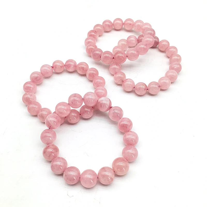 wholesale 8mm 10mm Rose Quartz Bracelet Natural Gemstone Jewelry Rose Quartz Stretch Bracelet Crystal Bracelet for gift