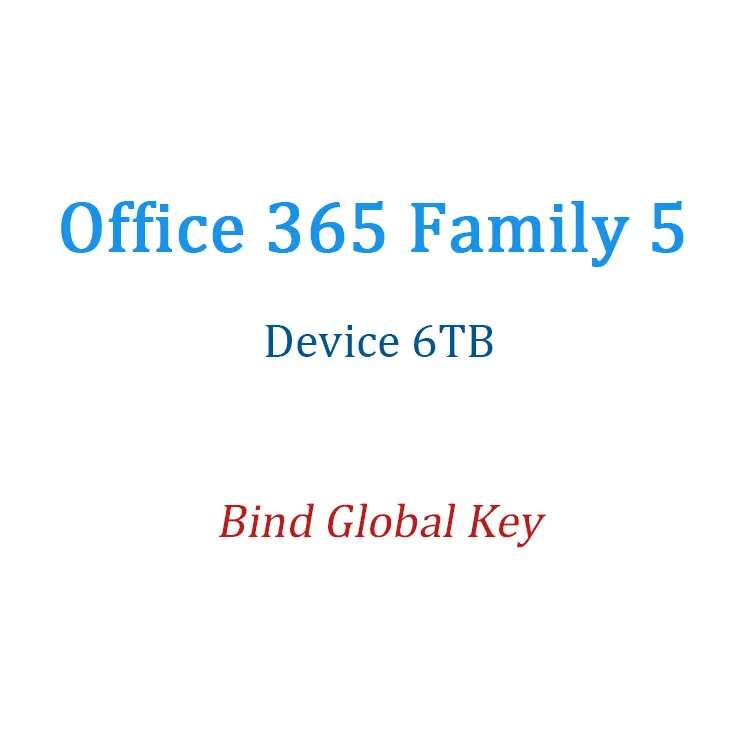Офисное 365 семейство 5 устройств 6 Тб Месяцев пользователь Bind Глобальный ключ