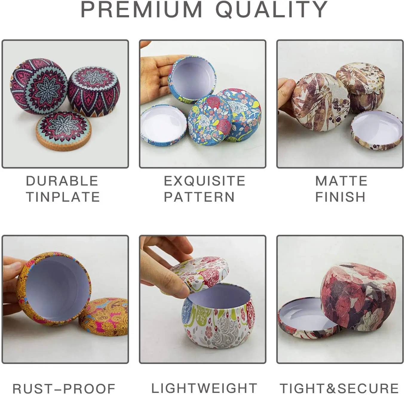 Wholesale Round Scented Candle Tin Jars Metal Cans Luxury Custom Empty Candle Jars For Candle Making