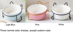 Custom pet bowls ceramic cat dog feeding water food bowls iron stents good for pets