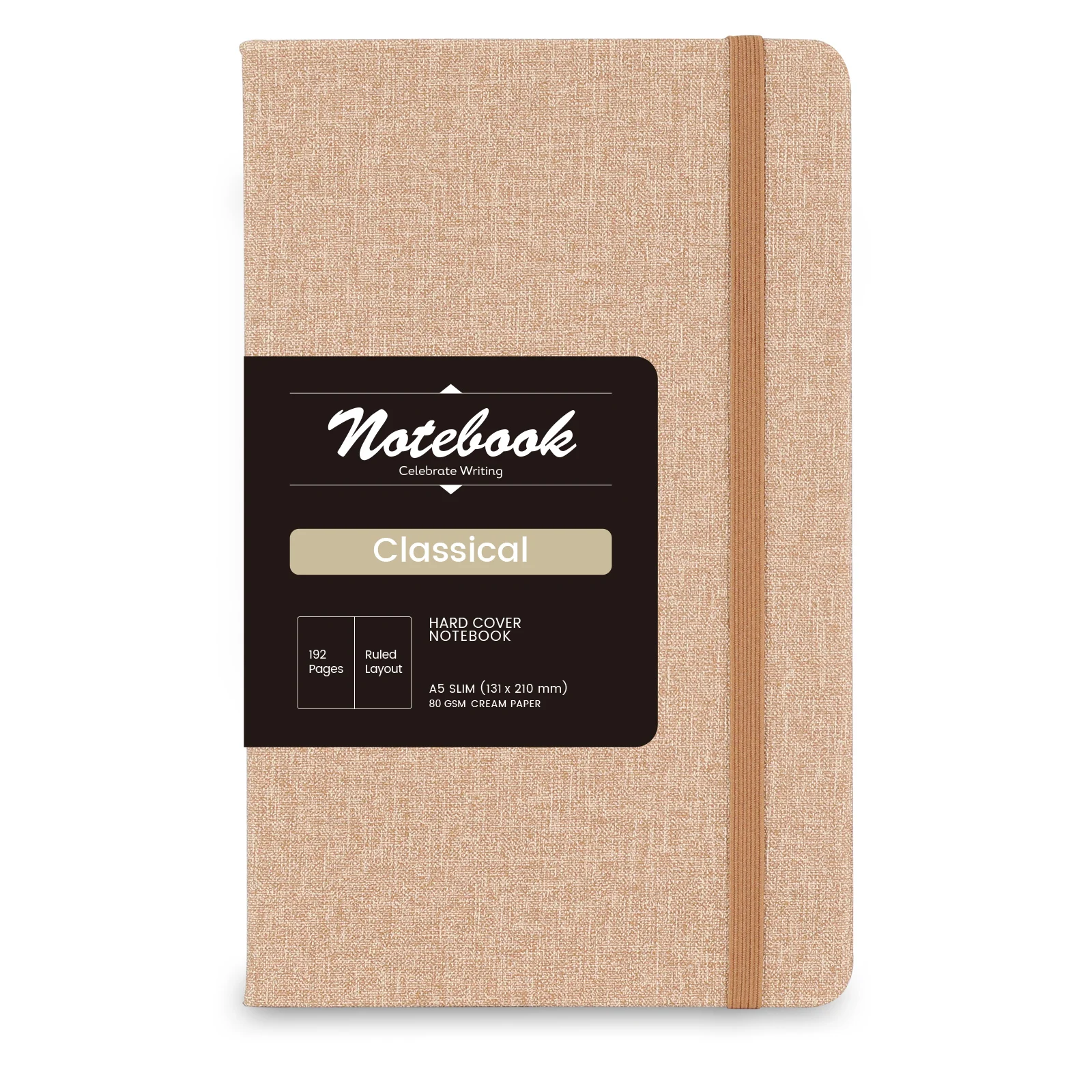 Wholesale Stationery Luxurious Style Elastic Hardcover Leather Journal Notebook 8.26*5.15 inch