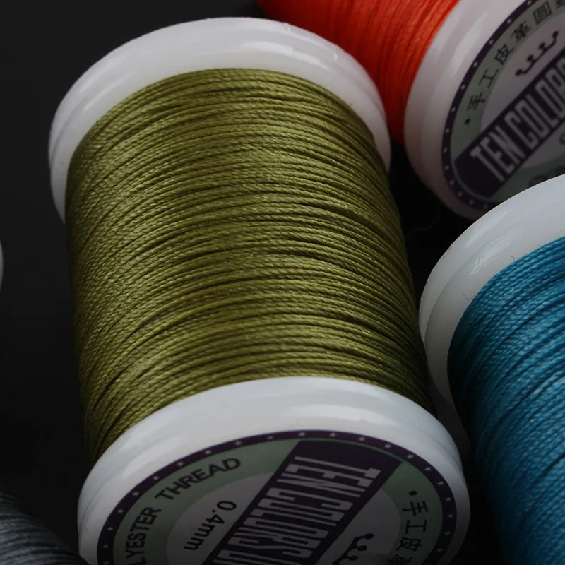 0.4MM Round Wax Thread Without Strands And Lint-free 120M Hand-stitched Polyester Handmade DIY Leather Thread
