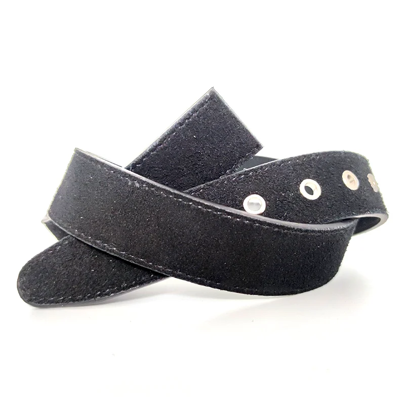 Carosung Custom Metal Eyelet Pin Buckle Genuine Leather Casual Dress Leather Belt Suede Belts Strap without Buckle