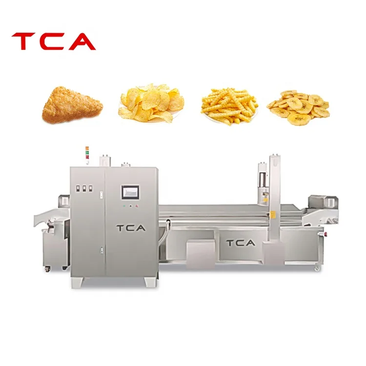 TCA Continuous Frying Machine flexible fried High efficiency frying machine with factory price for potato onion frying