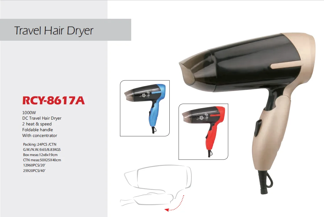Promotion Cheap Travel Lightweight Multifunction 1000w Foldable Hair Dryer