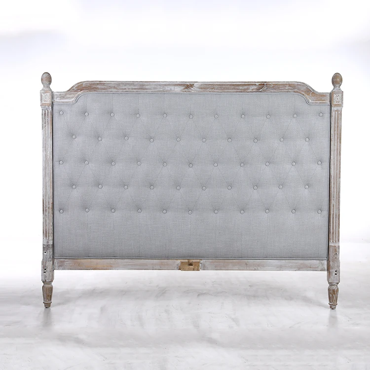 Hot Style Anji Kasei Design KSF25039 Grey Fabric Natural Bedroom Furniture Simple Modern Solid Wood Bed Wooden