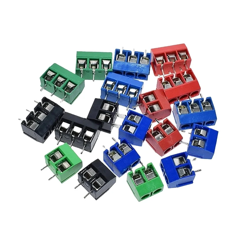 WGZX KF301-2P -3P -5.0-2P 2Pin 3 Screw 2 mm Straight PCB Terminal Block Connector Blue Red green