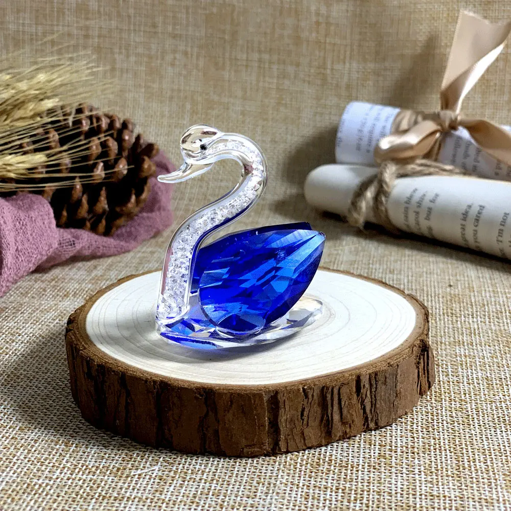 New Arrive Beautiful Crystals Crafts For Home Decoration Colorful Crystal Swan Gift