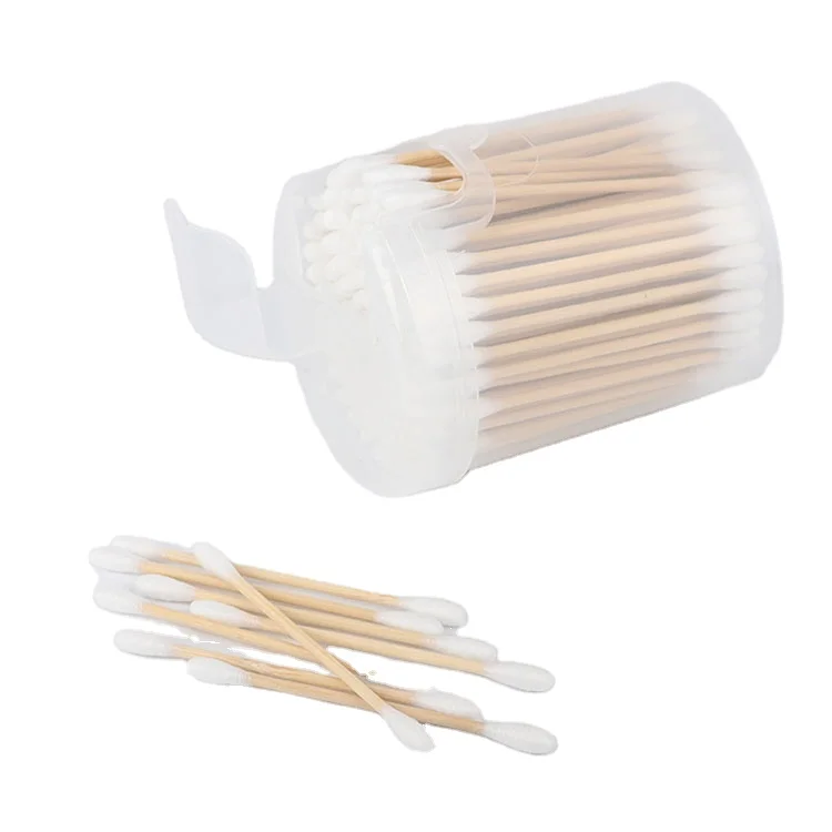 2024 новые трендовые экологически чистые ватные палочки 100% бамбуковые палочки 100 шт/пакет для чистки ушей круглая форма головы