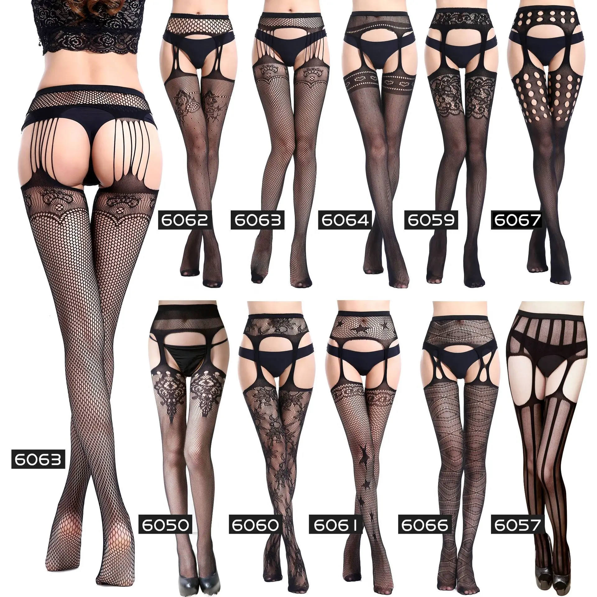 Wholesale high quality Women Stocking Sexy Fishnet Thigh High Tights Suspender Pantyhose Open Crotch Sexy Women Stockings/Leggin