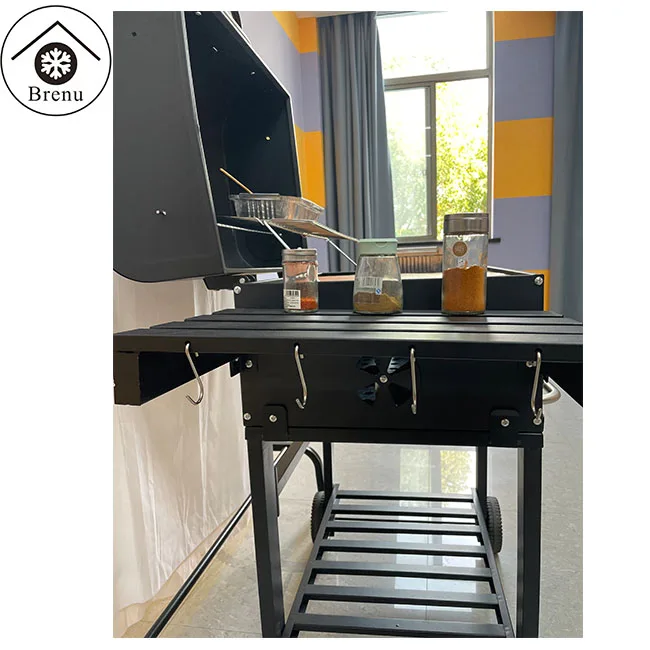 Brenu charcoal barbecue foldable full home use insert stainless steel char coal kebab outdoor camping roaster bbq grill roasting