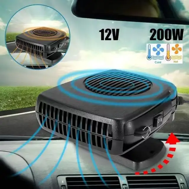 12 В 24 В автомобильный нагреватель 200 Вт 2 в 1 портативный автомобильный USB-вентилятор с нагревательной охлаждающей заглушкой в прикуриватель с подогревом 360 градусов