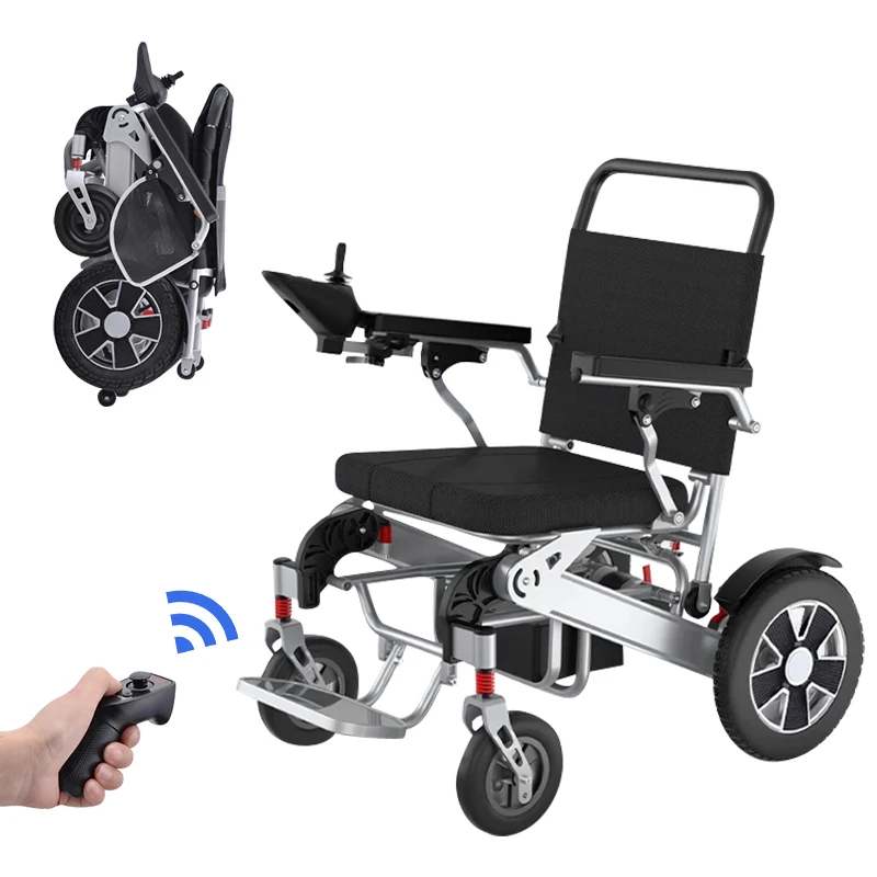High Quality Quick Folding Aluminum Electromagnetic Brake Remote Control Electric Wheelchair