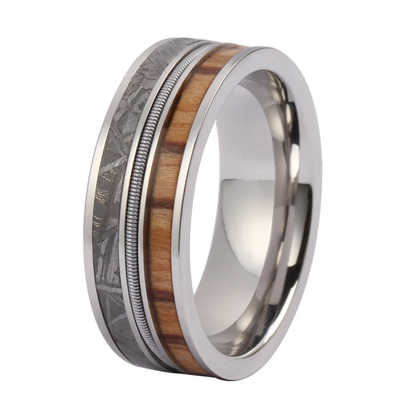  Men antler+wood inlay geunine meteorite