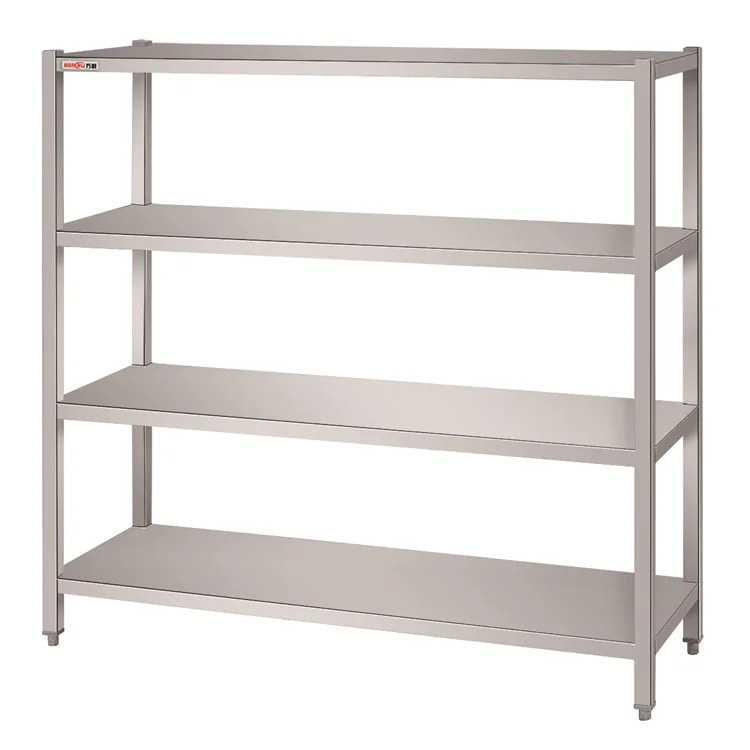 4 Tiers Stainless Steel Vegetable Display Rack Strong Load Capacity Restaurant Fruit Storage Shelf Kitchen Equipment