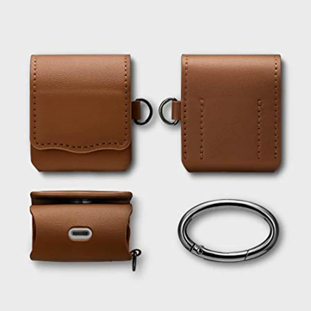 
Retro portable magnetic closure premium leather protective case for airpods pro 