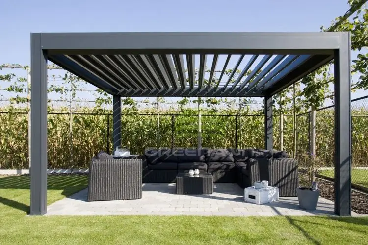 Wholesale Motorized Waterproof Aluminum Pergola Canopy Outdoor Roller Blinds