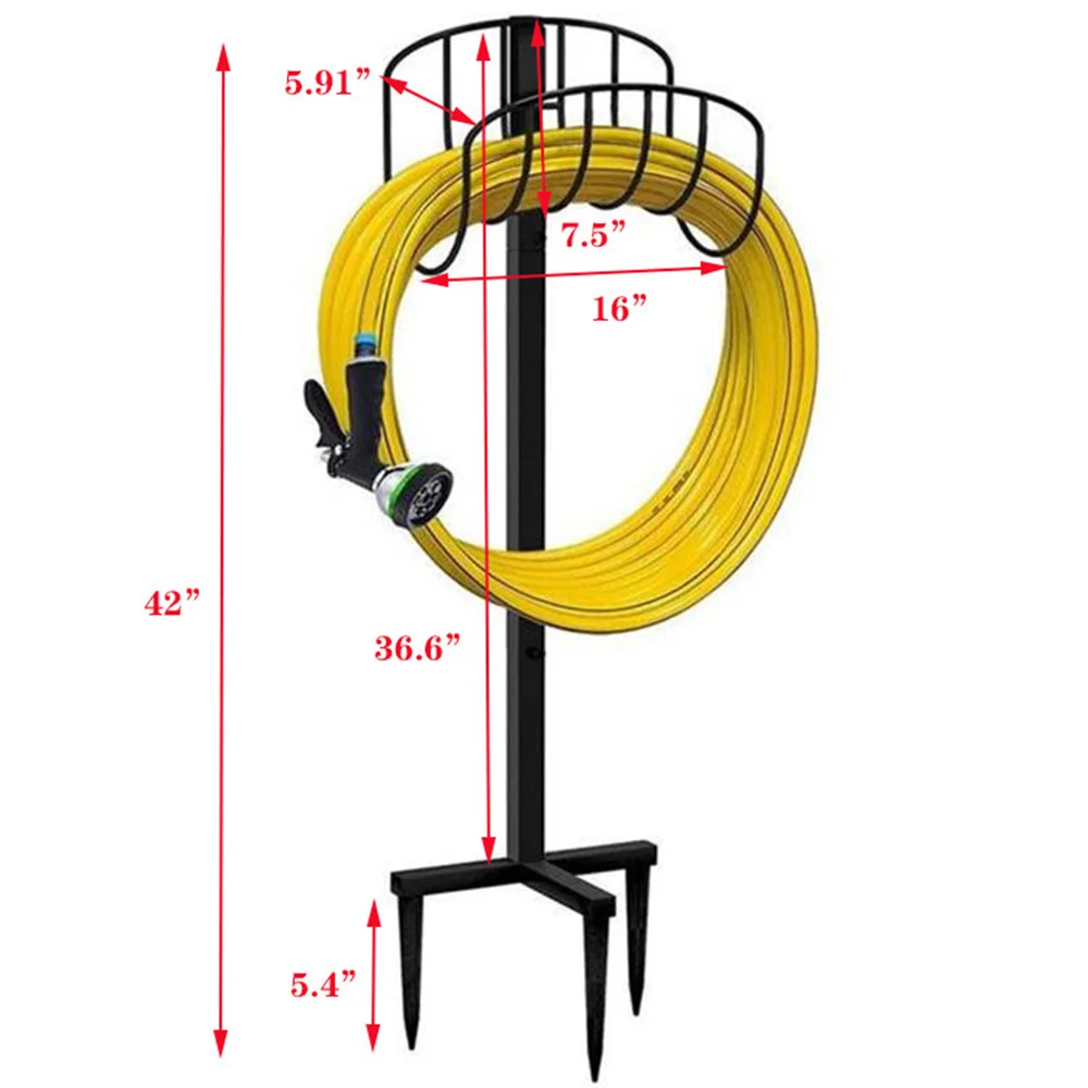 Horticulture Pipe Bracket Heavy Duty Water Hose Holder Iron Metal Hose Reel Wall Mount Garden Water Hose Hanger