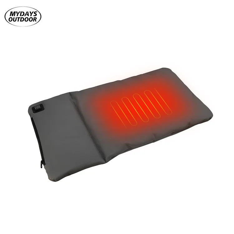 Outdoor Portable Foldable Power Bank Operated PU Leather Stadium Heating Cushion for Bleachers Camping Park Office