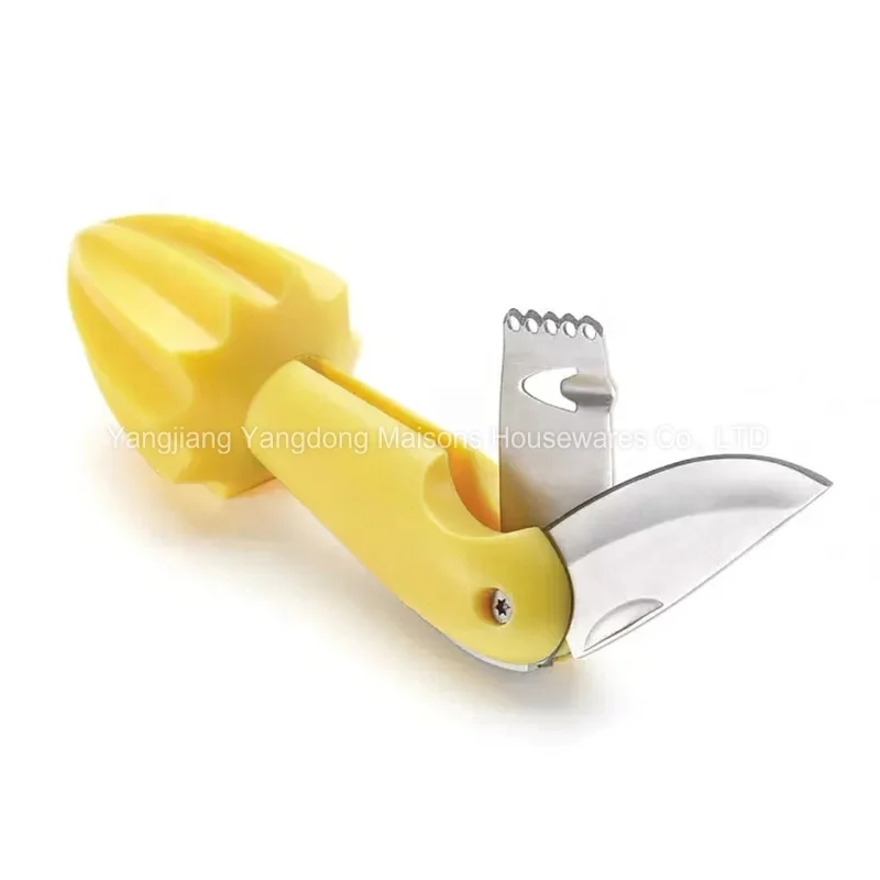 Maisons Kitchen Gadgets 3 In 1 Plastic Lemon Juicer Citrus Zester with Paring Knife Lemon Squeezer