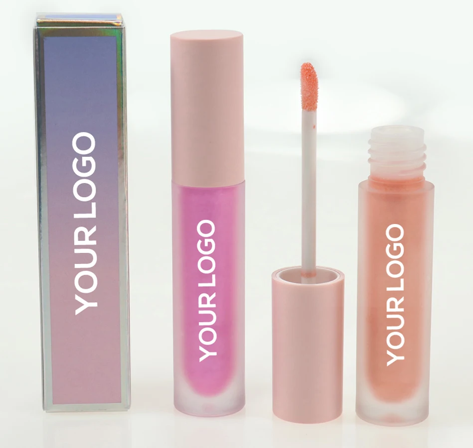 Custom flower organic nude vegan glossy vendor clear private label lip gloss paraben free liquid