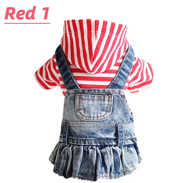 Luxury Clothes Casual Cowboy Rompers Pants Jeans Pet Dog Vests Dress