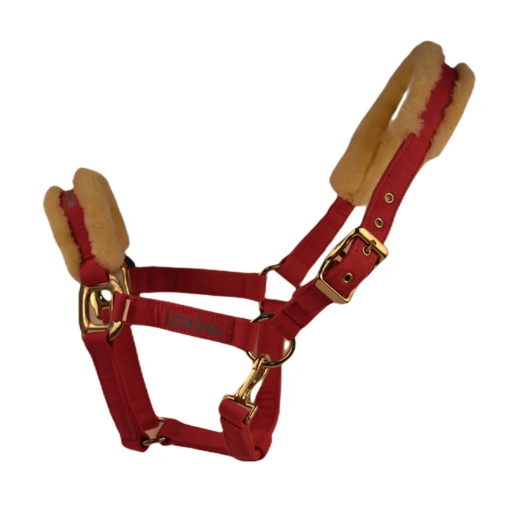 Horse Halter Equestrian Sets Sheepskin Head Collars Matching Lead Rope