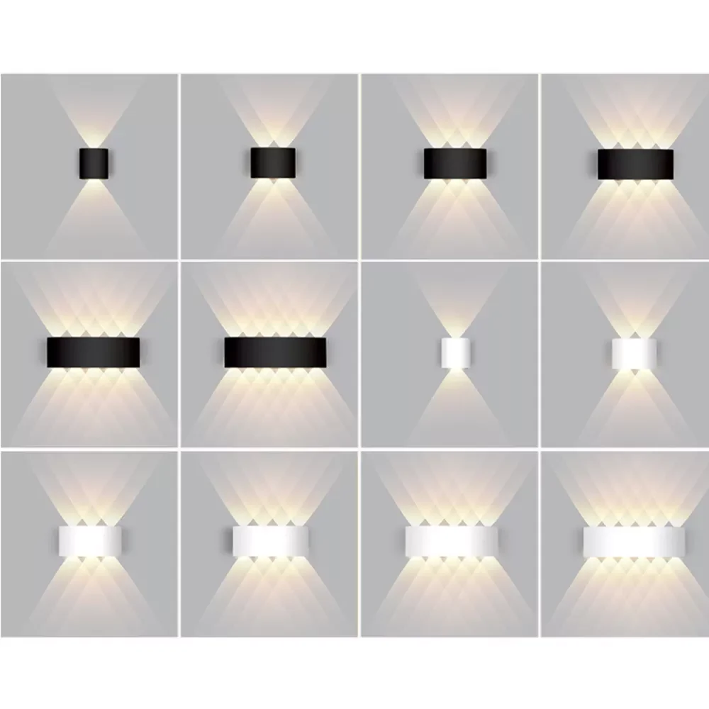 Customized Color Temperature 2w 4w 6w 8w 10w 12w Modern Ip65 Waterproof ABS Outdoor Light Led Up And Down Wall Light