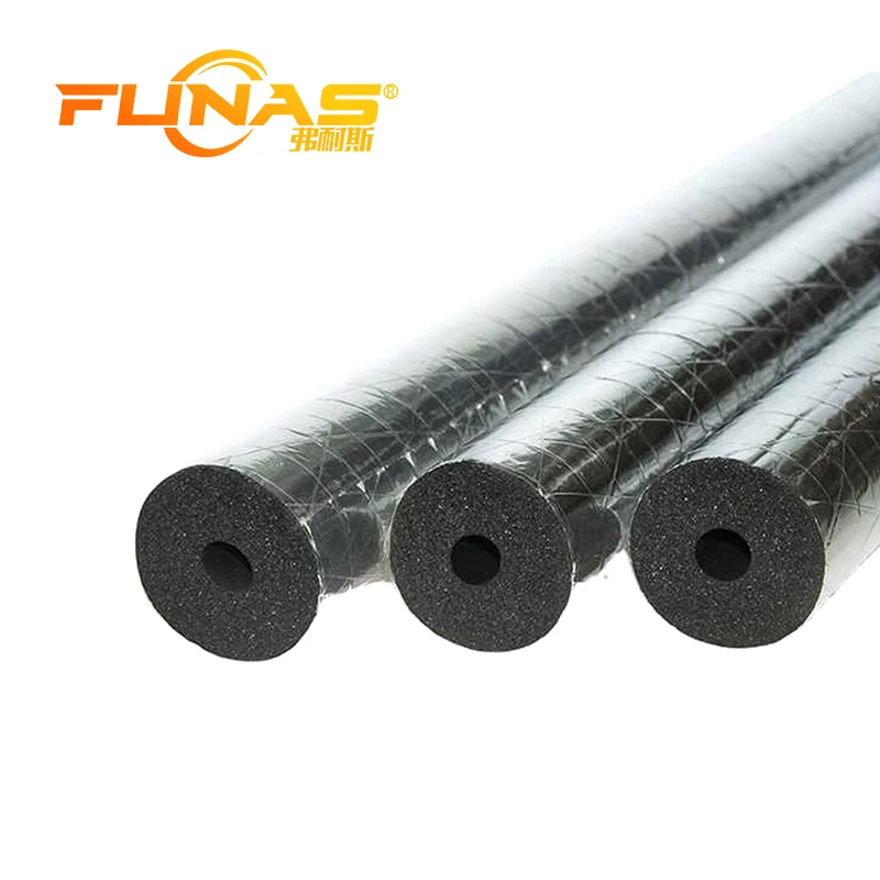 Funas High Grade Aluminum Foil Insulated Air Conditioner Pipe Nitrile Rubber Foam Board Effective Heat & Temperature Control