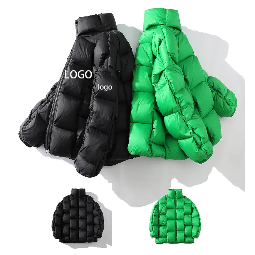FUNCHENG Custom New Trend Plus Size Mens  Puffy Jackets Oversized Goose Down Padded Bubble Puffer Jacket