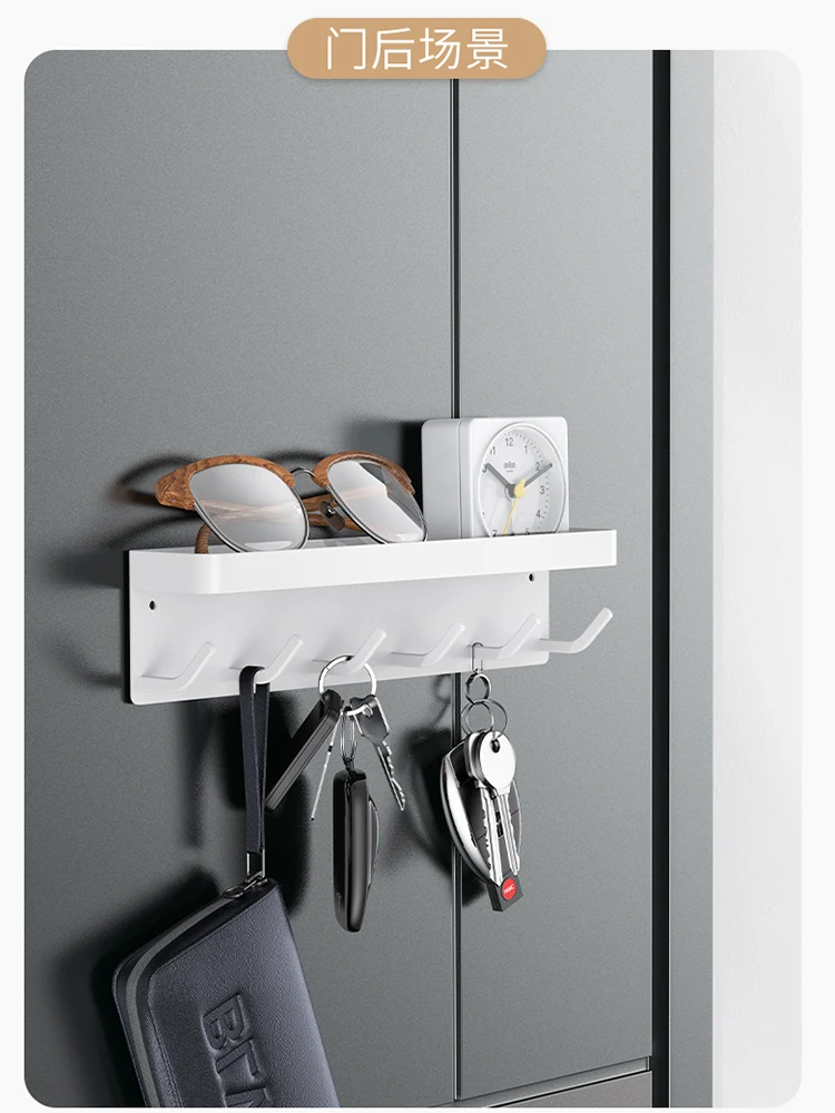 Best Selling Wall Mounted Mail Holder with 6 Hooks Metal Key Rack with Tray for Hallway Kitchen Office