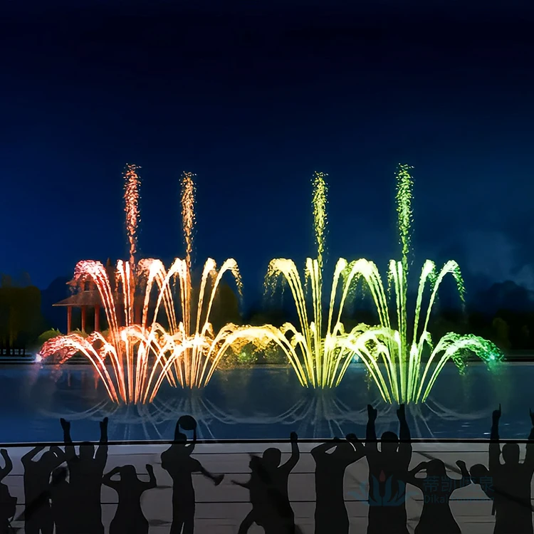Hot-sale Customized Outdoor Large-scale Lake Water Musical Fountain DMX Light Water Screen Movie