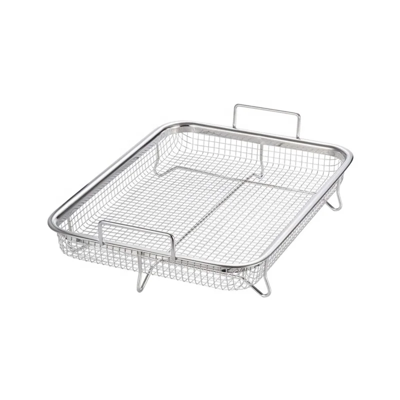 Oven hot air basket grill Kitchen bakery tray Stainless steel wire mesh grill basket